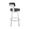 Armen Living Kobe 30" Bar Height Swivel Bar Stool in Brushed Stainless Steel Finish and Black Faux Leather 721535761791 - alternate 7